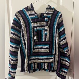 Size S, “dr*g rug” poncho hoodie